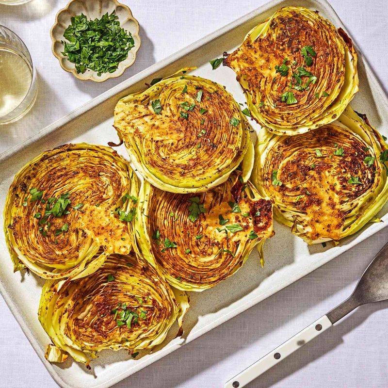 Golden Roasted Cabbage Steaks