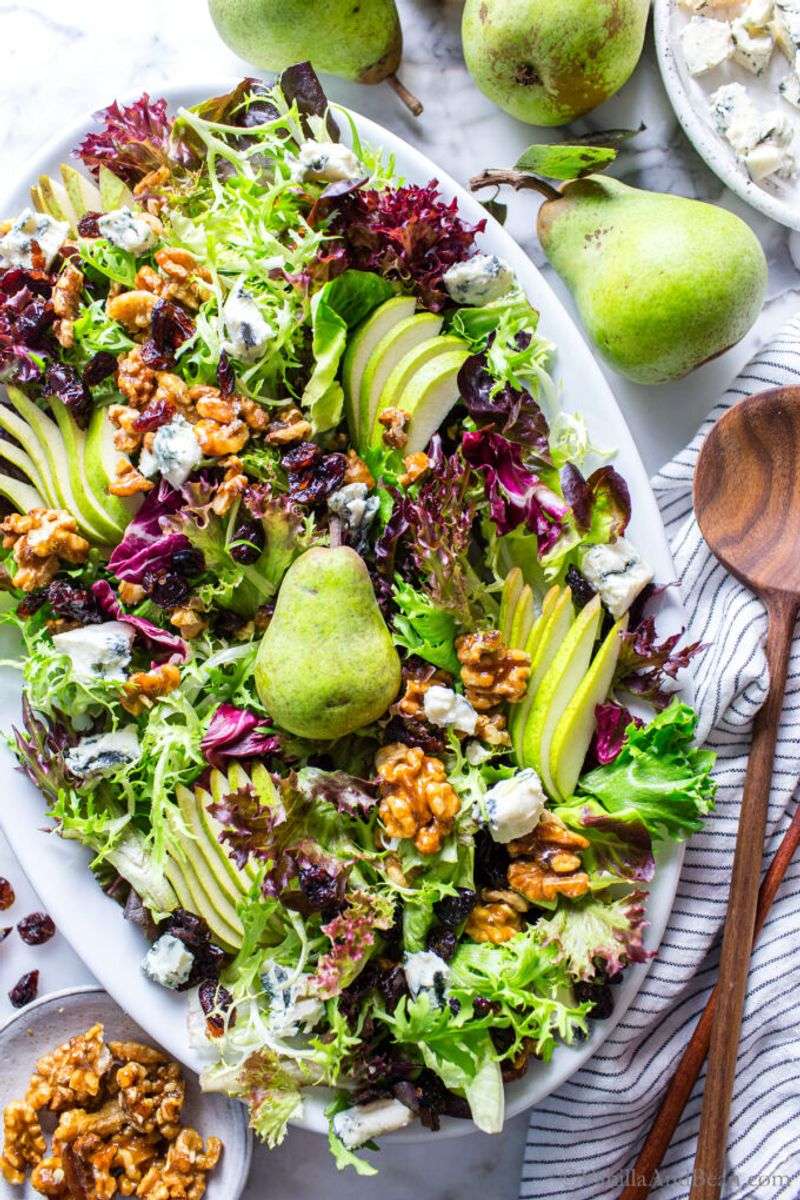 Pear and Walnut Salad with Maple Dressing