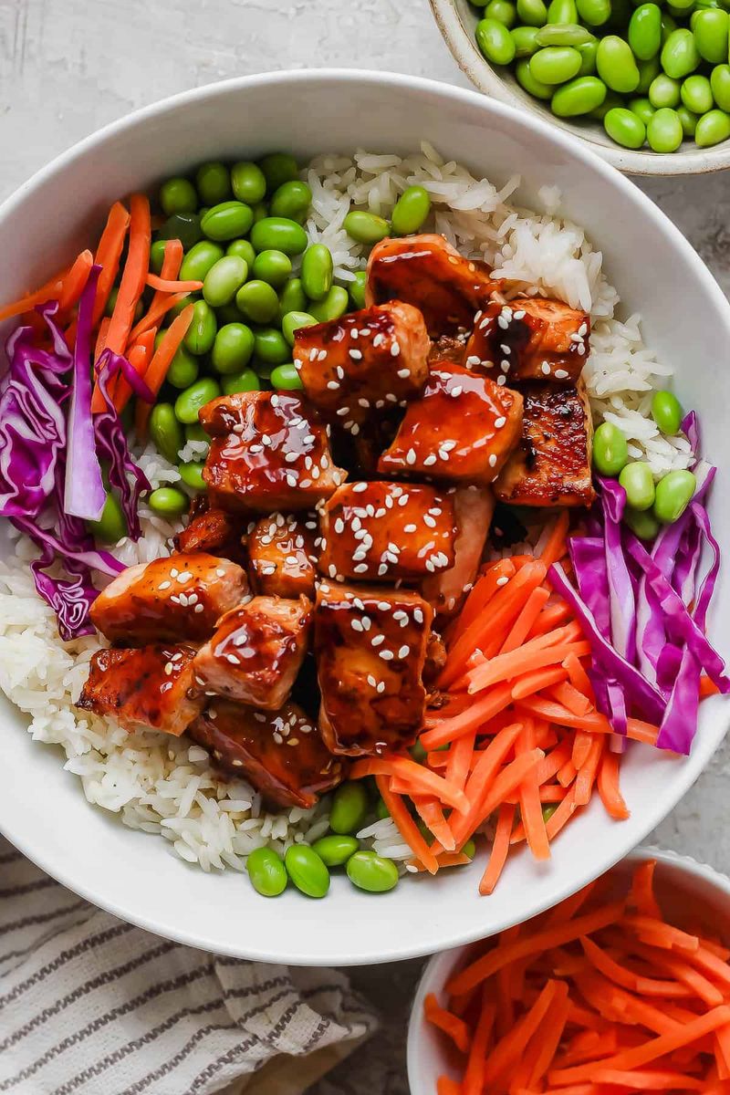 Teriyaki Salmon Rice Bowls
