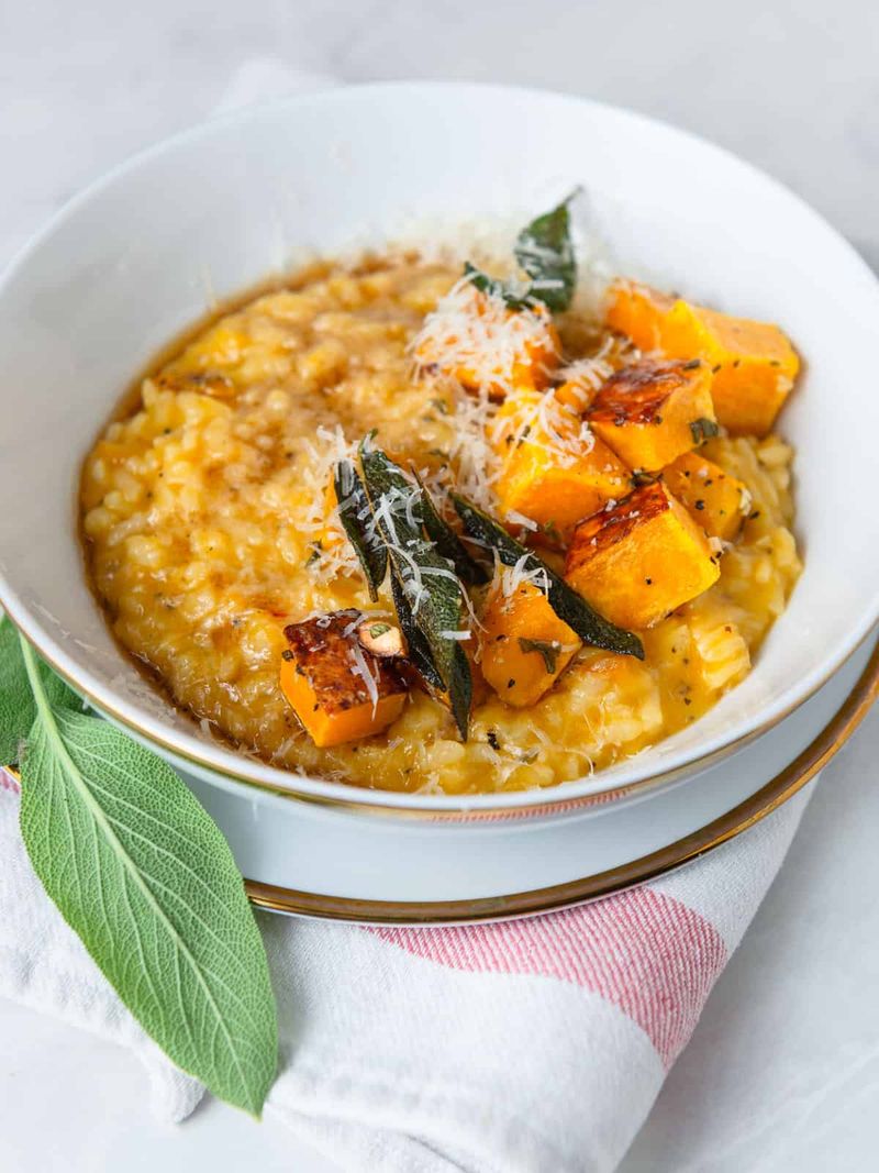Butternut Squash Risotto with Crispy Sage