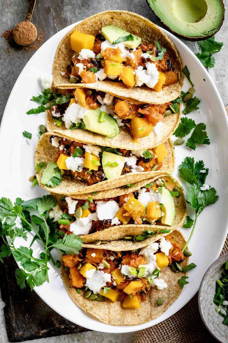 Pumpkin and Black Bean Tacos