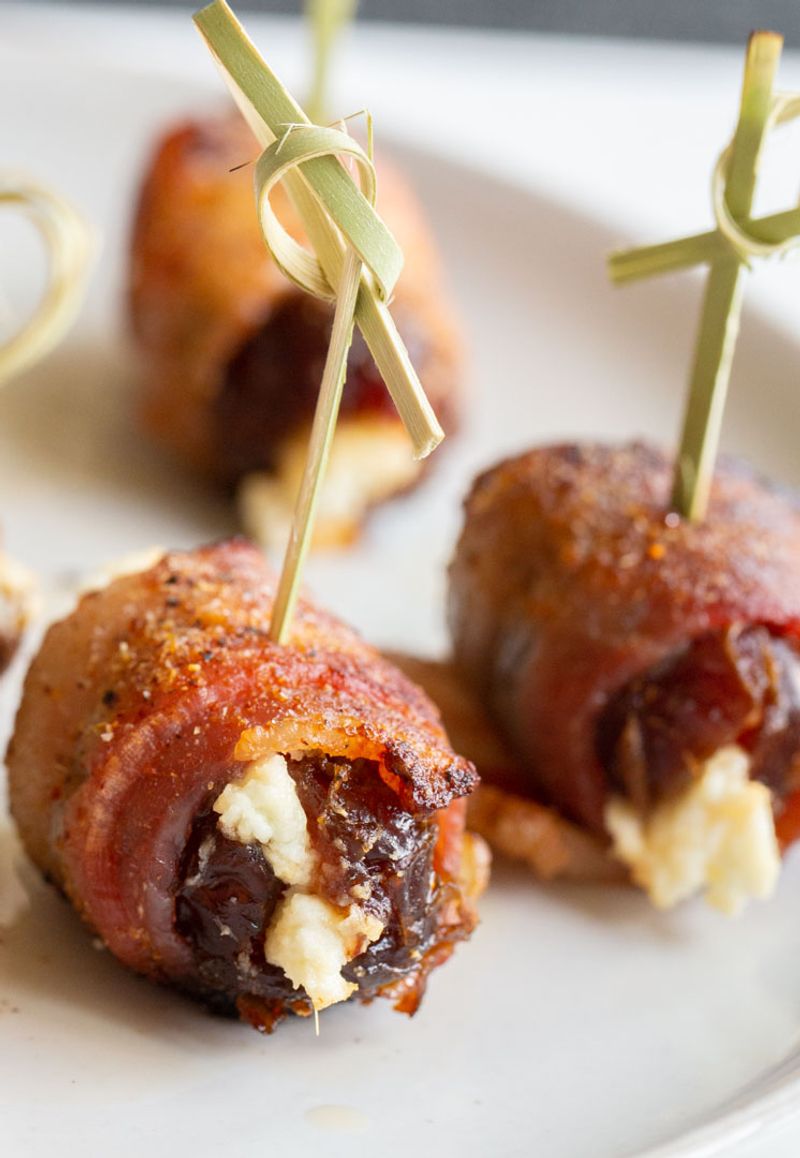 Bacon-Wrapped Dates Stuffed with Blue Cheese