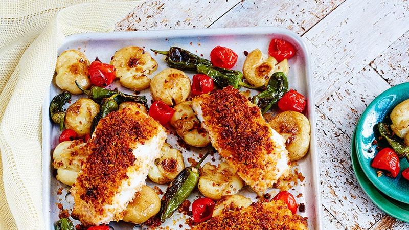 One-Tray Roast Cod with Chorizo and Peppers