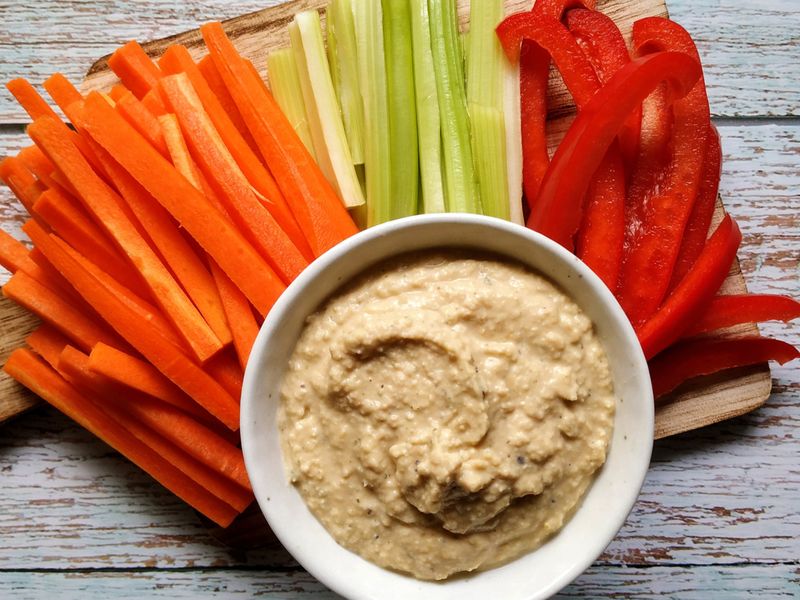 Carrot Sticks with Hummus