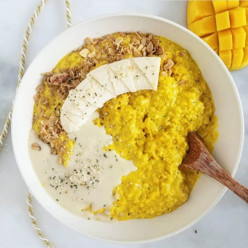 Oatmeal and Turmeric with Coconut Milk