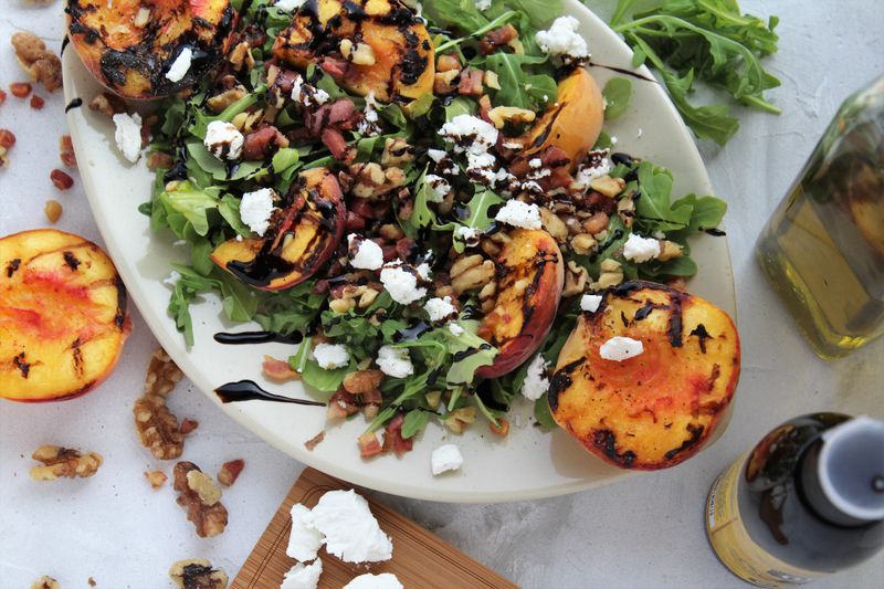 Grilled Peach and Arugula Salad