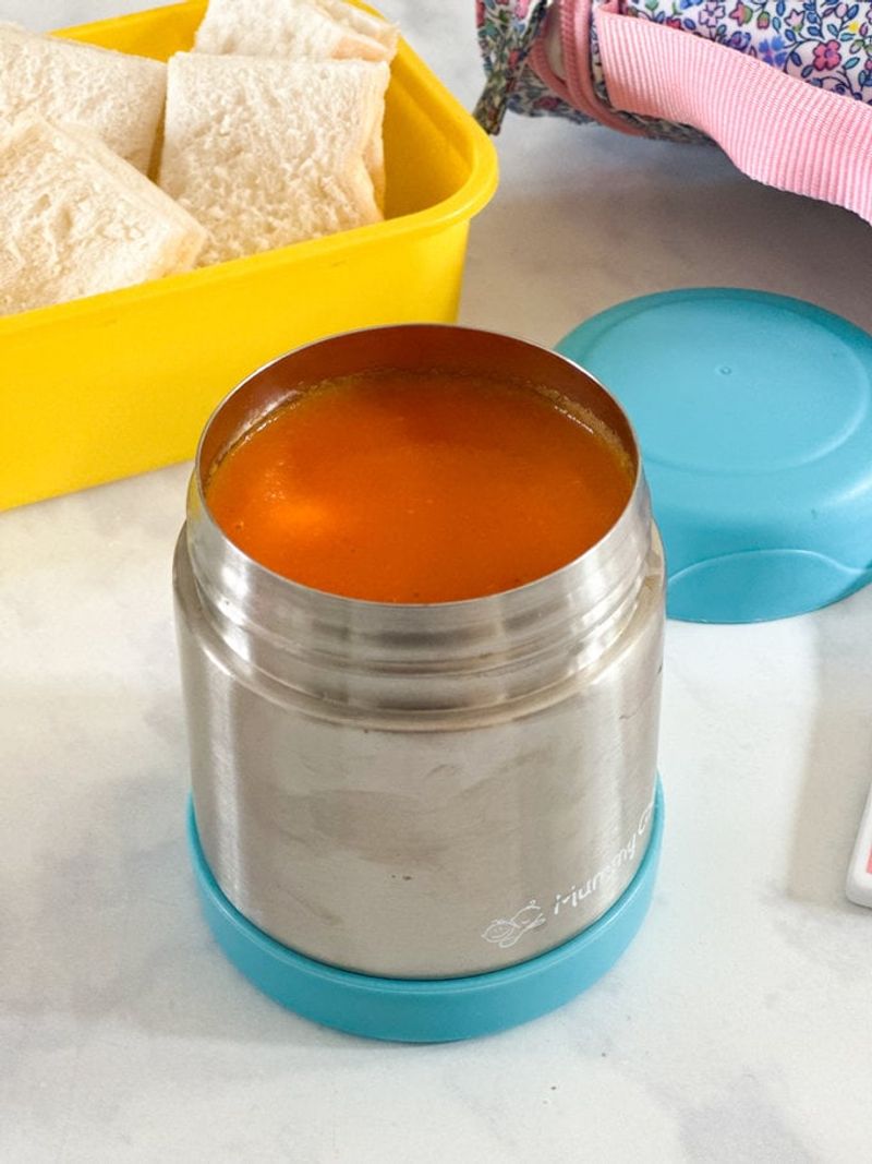 Roasted Red Pepper Soup in a Thermos
