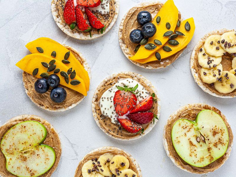 Almond Butter on Whole Grain Rice Cakes