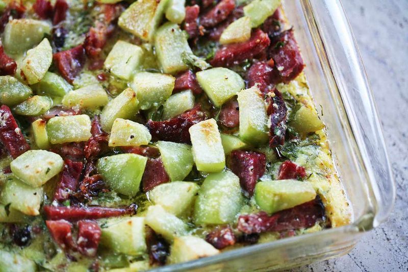 Kohlrabi and Potato Sausage Casserole