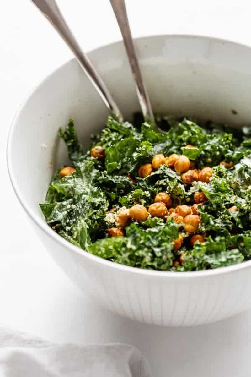 Kale Caesar Salad with Hemp Seeds