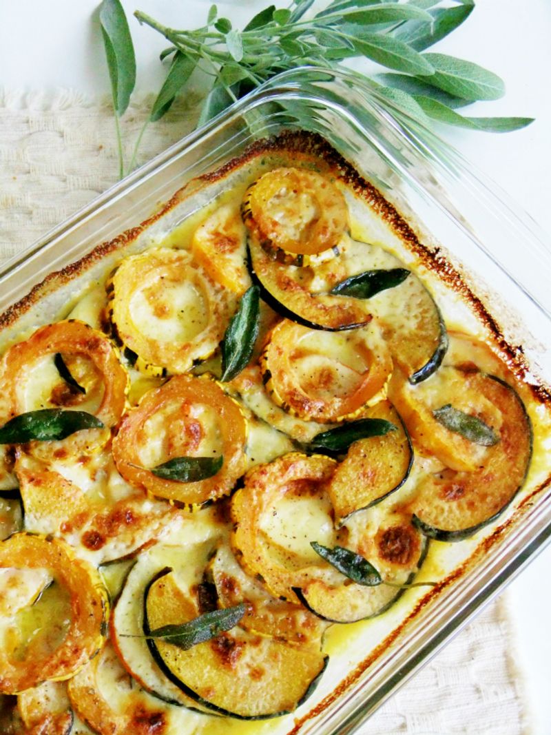 Delicata Squash and Corn Casserole