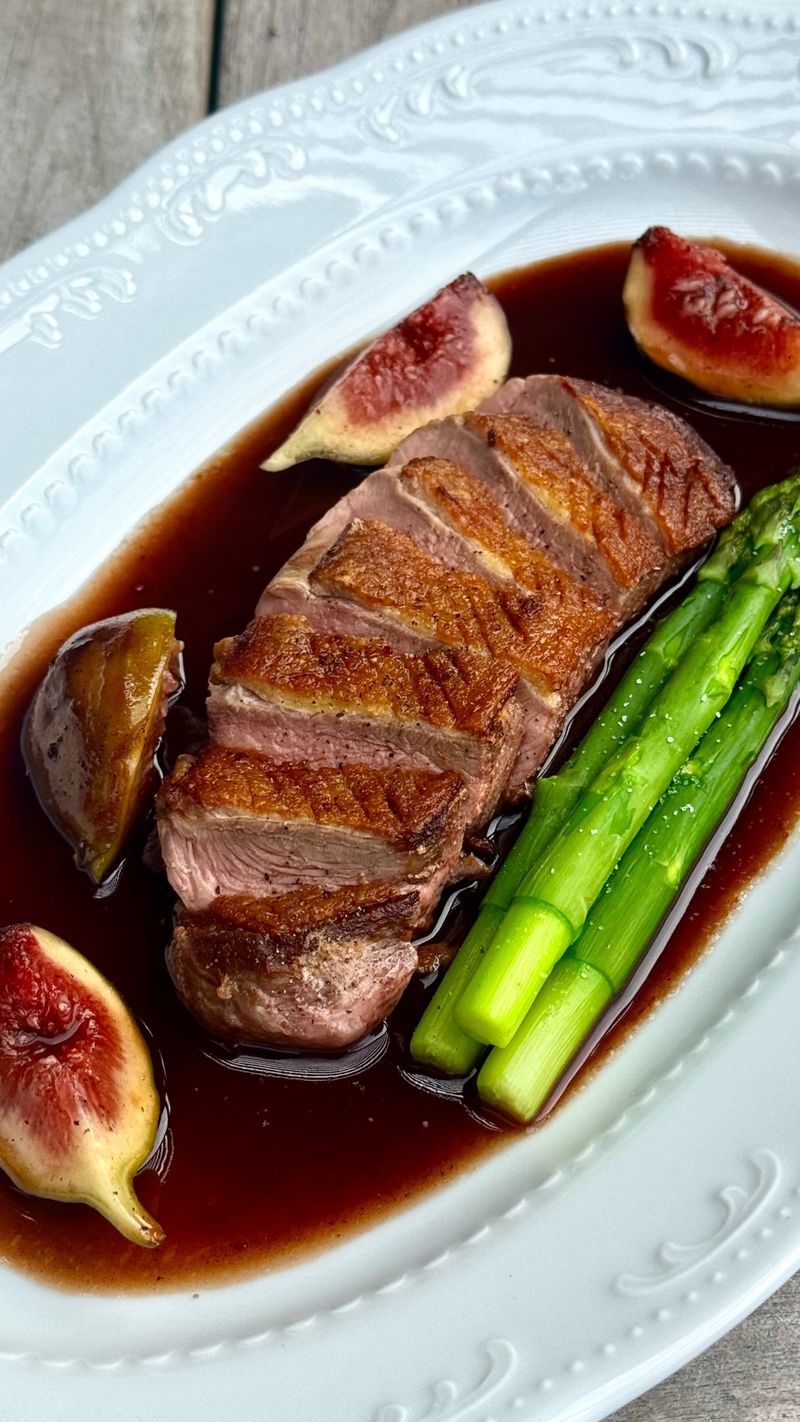 Duck Breast with Fig and Port Reduction