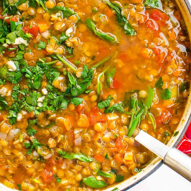 Hearty Lentil and Spinach Stew