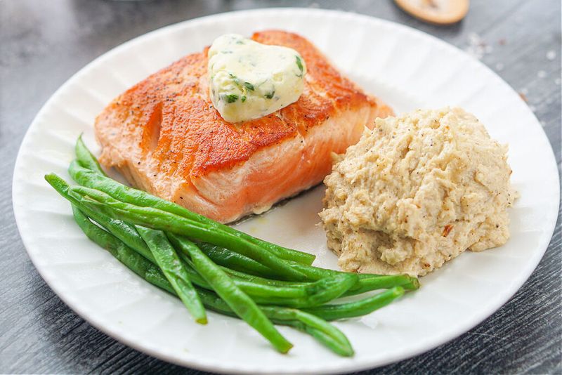 Frozen Salmon with Lemon Herb Butter