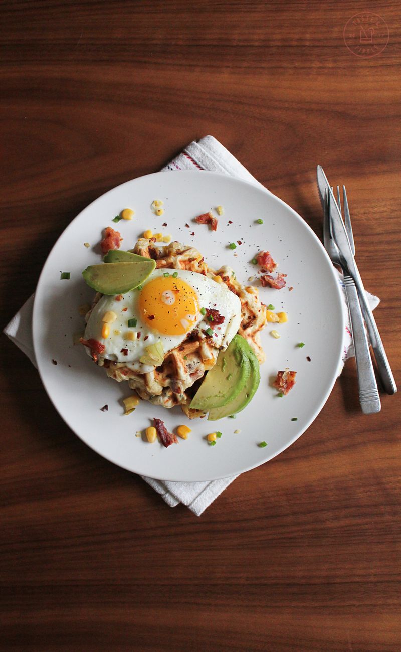 Frozen Waffles with Savory Toppings