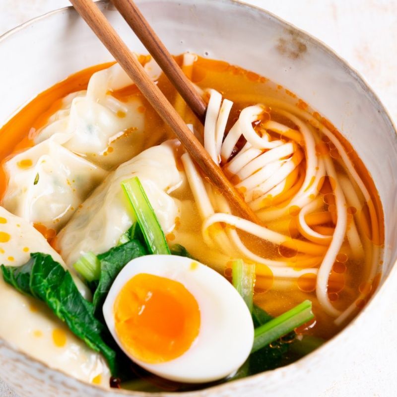 Frozen Dumpling Noodle Soup