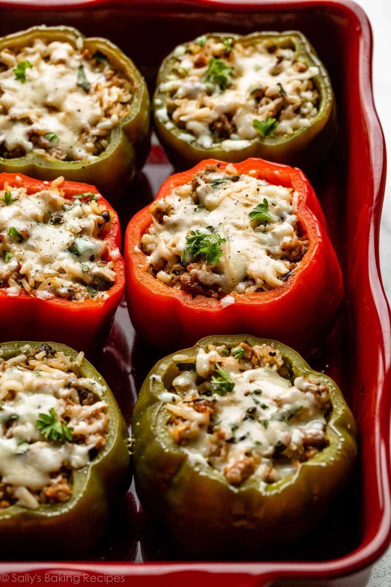Spinach and Sausage Stuffed Peppers