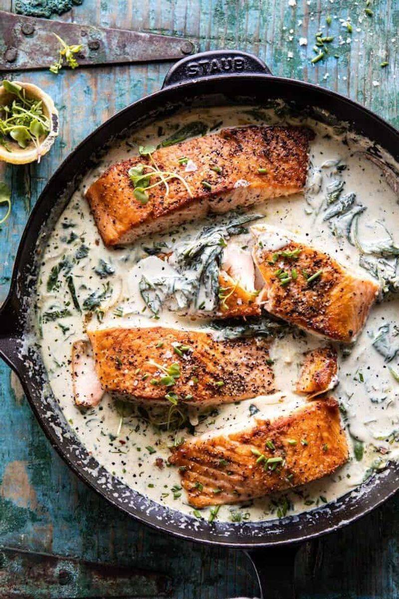 Creamy Salmon and Spinach Bake