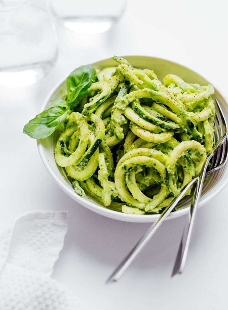 Zucchini Noodles with Creamy Avocado Pesto