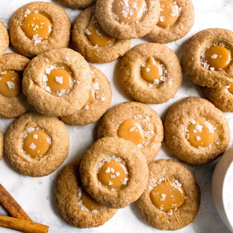 Salted Caramel Thumbprint Cookies