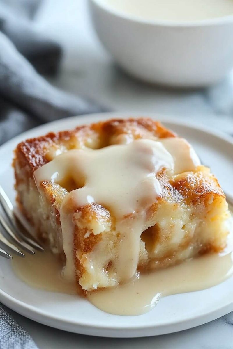 Bread Pudding with Vanilla Sauce