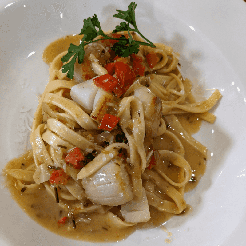 Grapefruit Scallop Pasta
