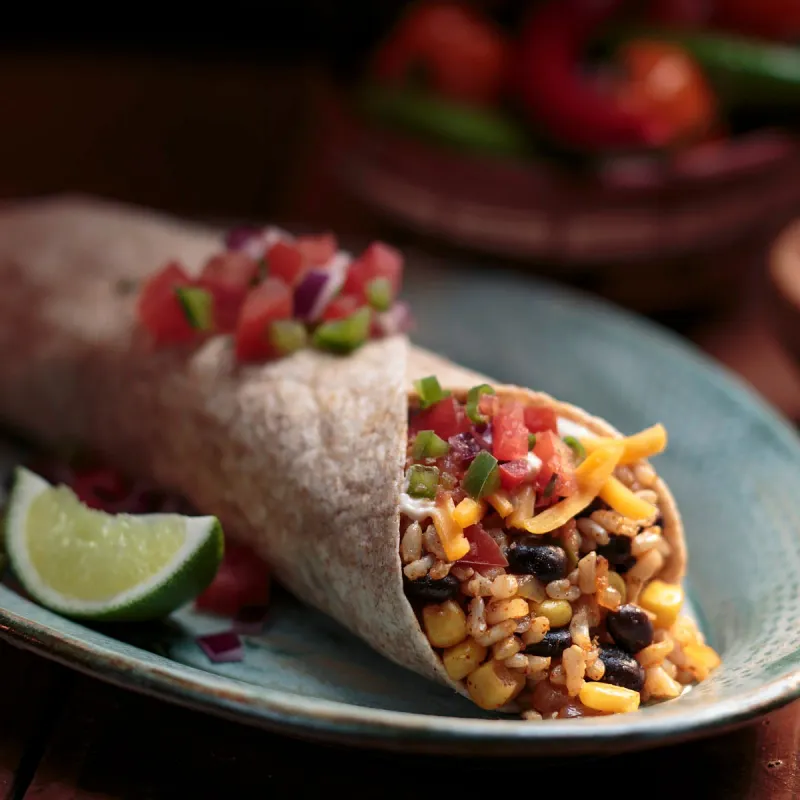 Black Bean and Brown Rice Burrito