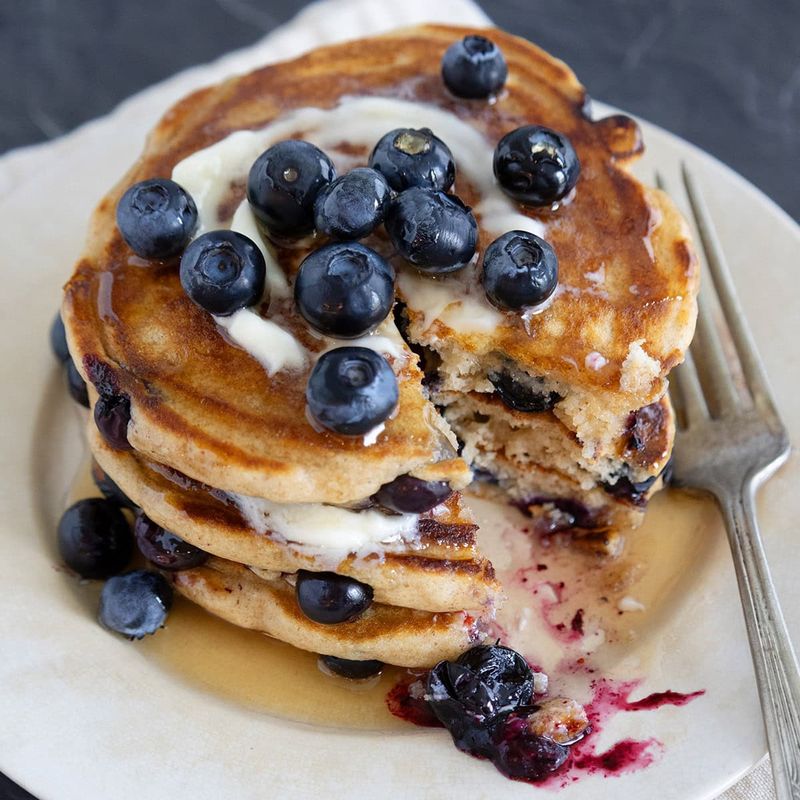 Blueberry Whole Wheat Mini Pancakes