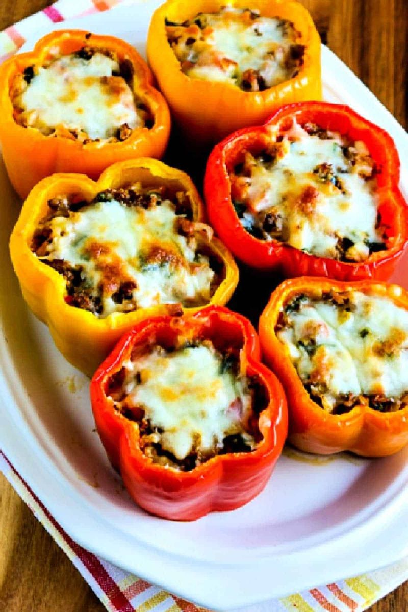 Stuffed Bell Peppers with Ground Turkey and Cauliflower Rice