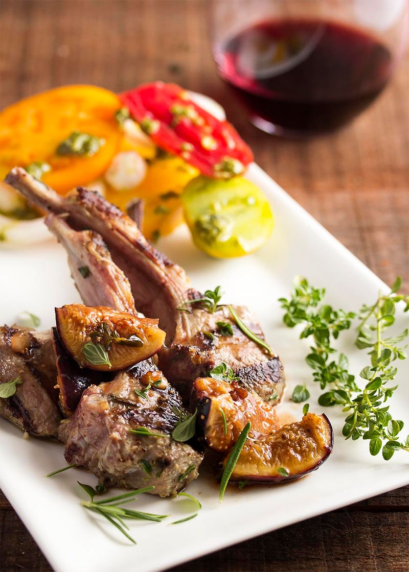 Lamb Chops with Fig and Rosemary Sauce