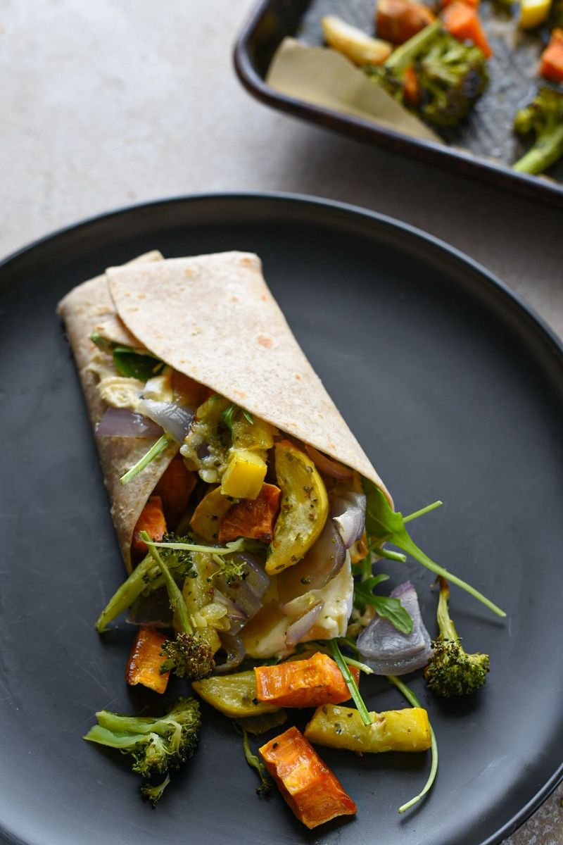 Roasted Vegetable and Hummus Wrap