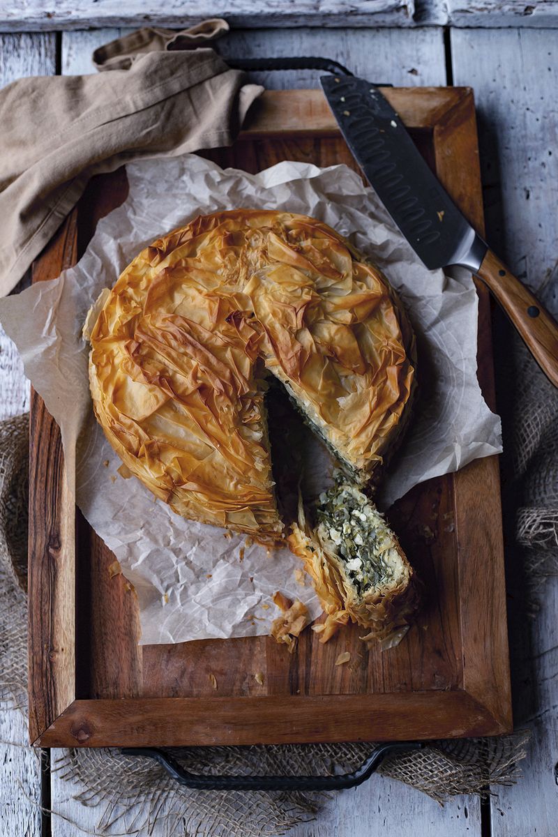 Halloumi and Spinach Spanakopita-Style Pie