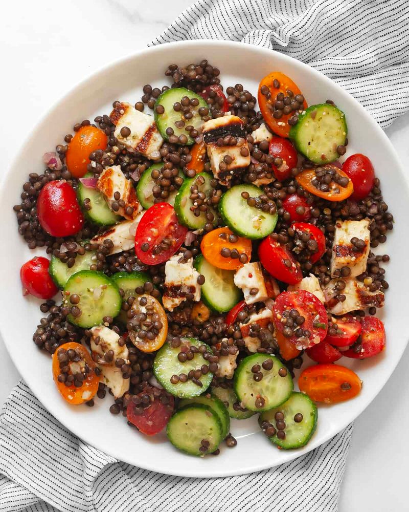 Halloumi and Lentil Salad