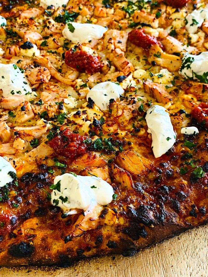Harissa Chicken Flatbread Pizza