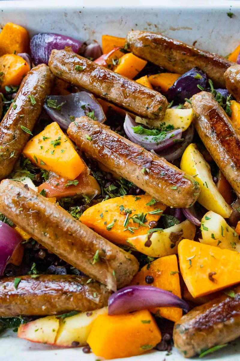 Sausage and Butternut Squash Traybake