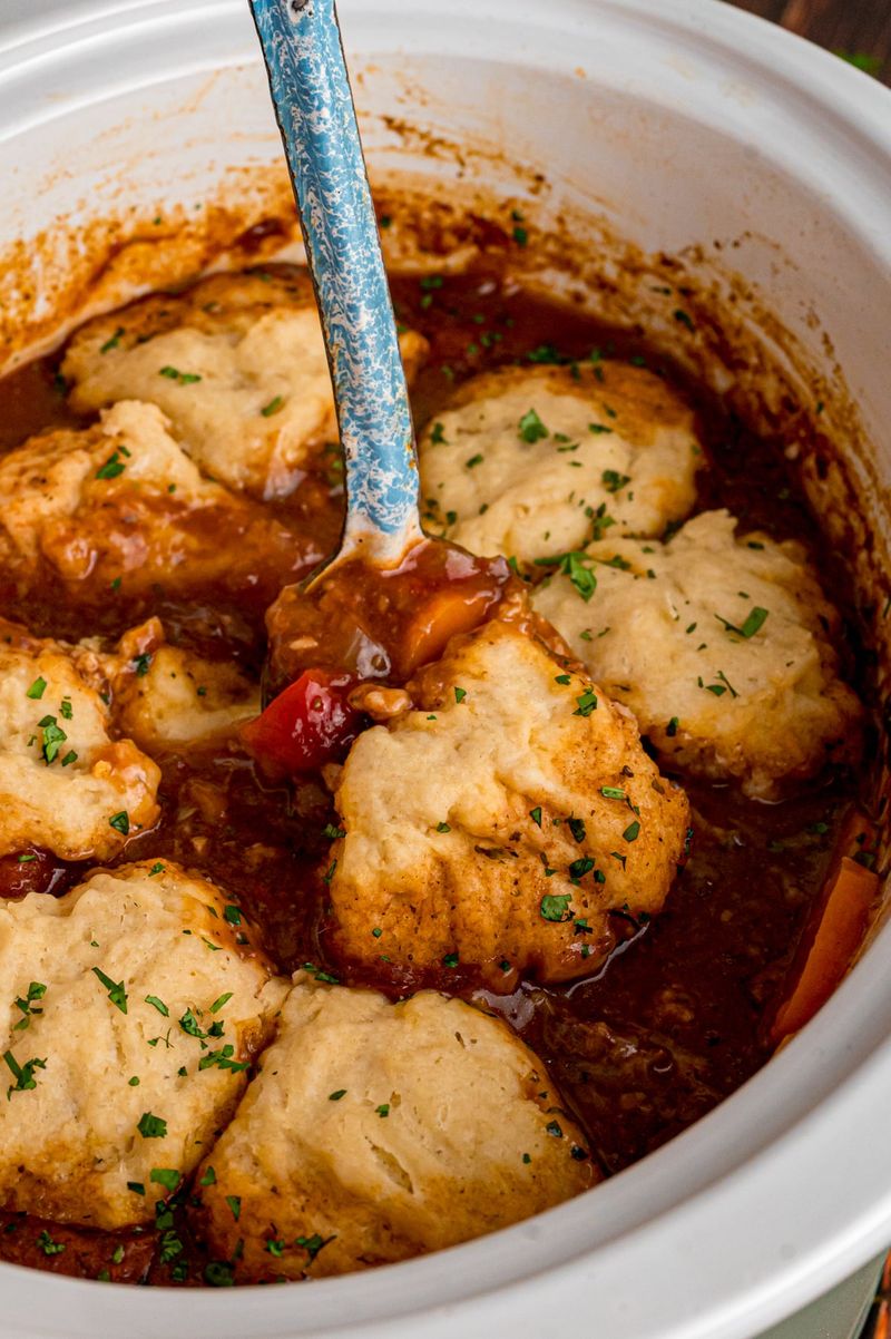 Slow Cooker Beef Stew with Dumplings