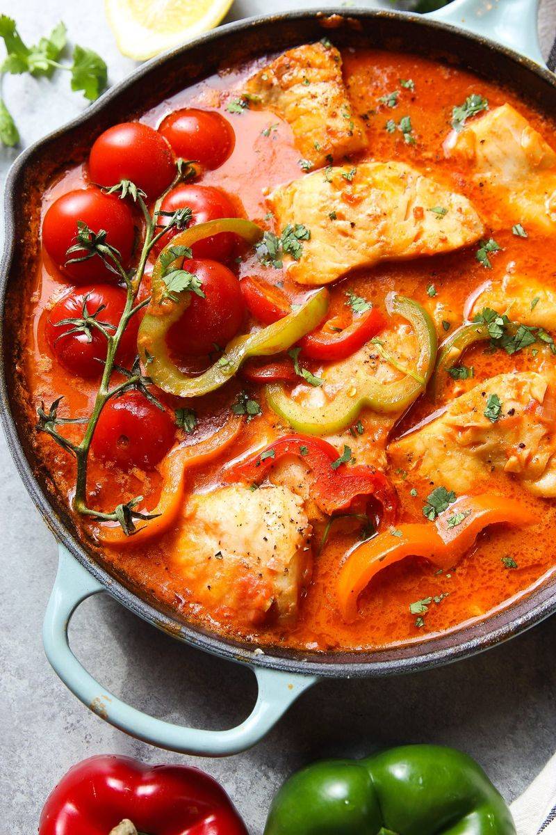 Tomato and Red Pepper Fish Stew