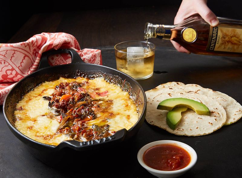 Queso Flameado and Chile con Queso