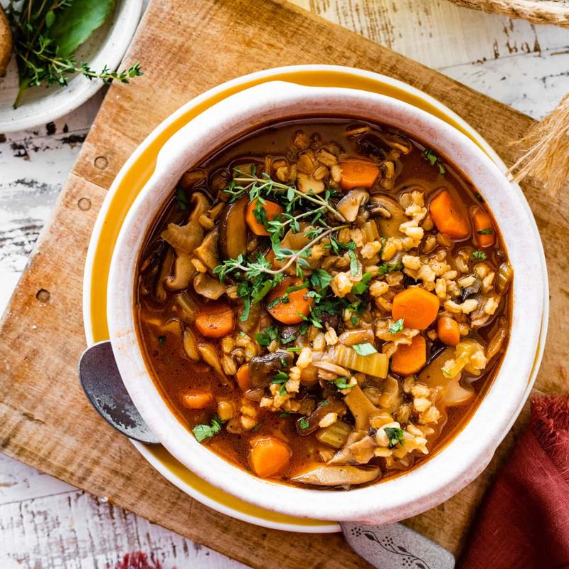 Rustic Mushroom and Barley Stew