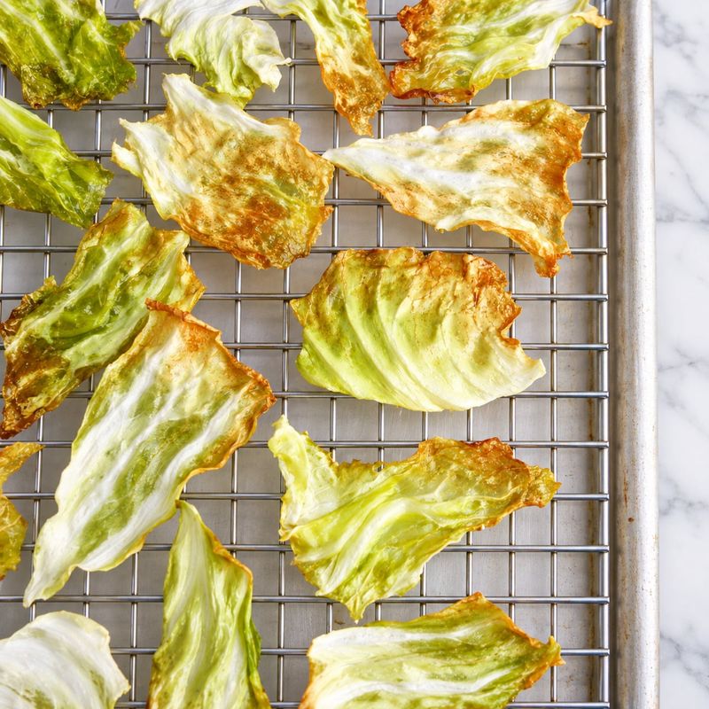 Crispy Baked Cabbage Chips