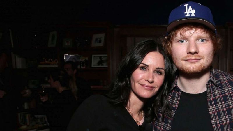 Courteney Cox and Ed Sheeran
