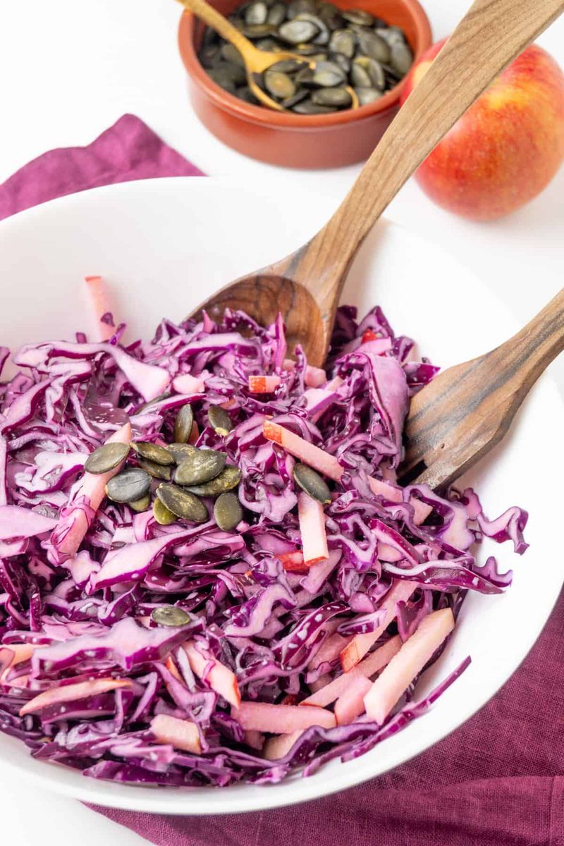 Spiced Red Cabbage And Apple Slaw Bowl