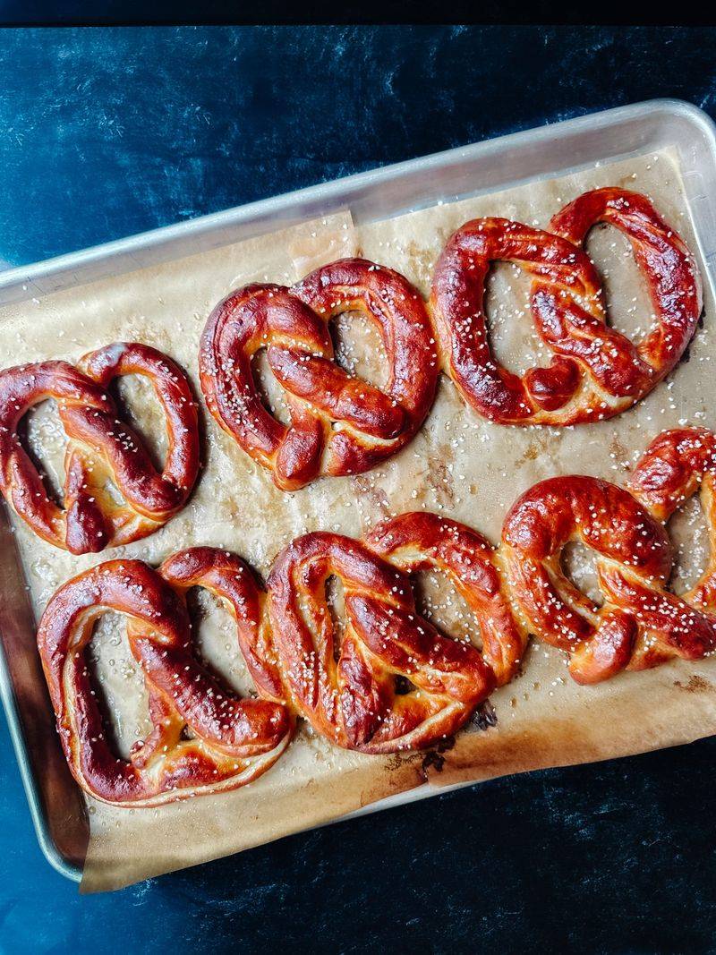Pretzels Boiled in Salted Baking Soda Water