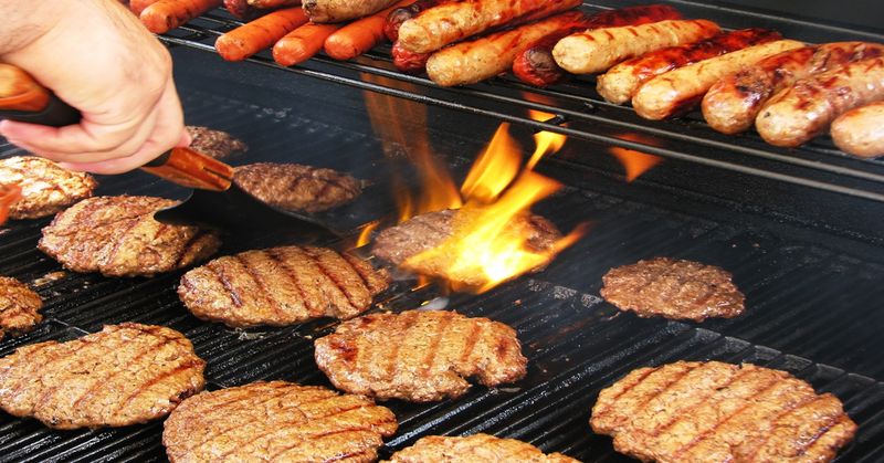 Grilled Burgers and Hot Dogs