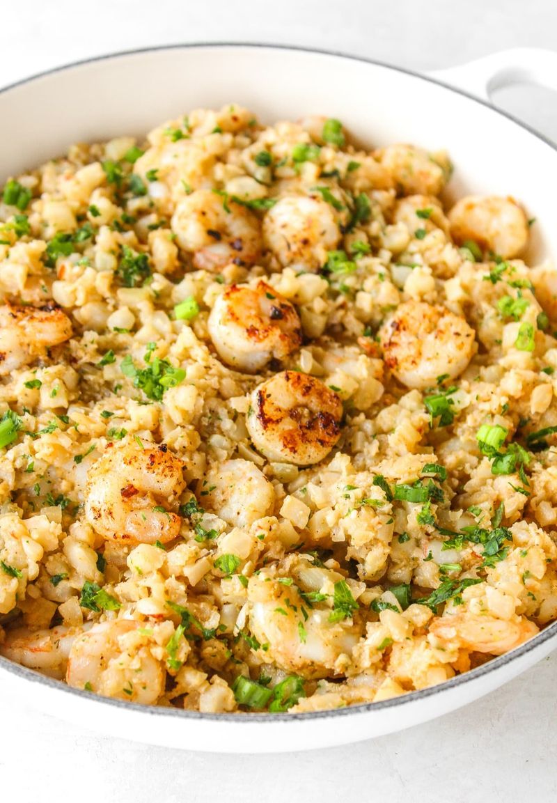Shrimp and Cauliflower Rice Casserole