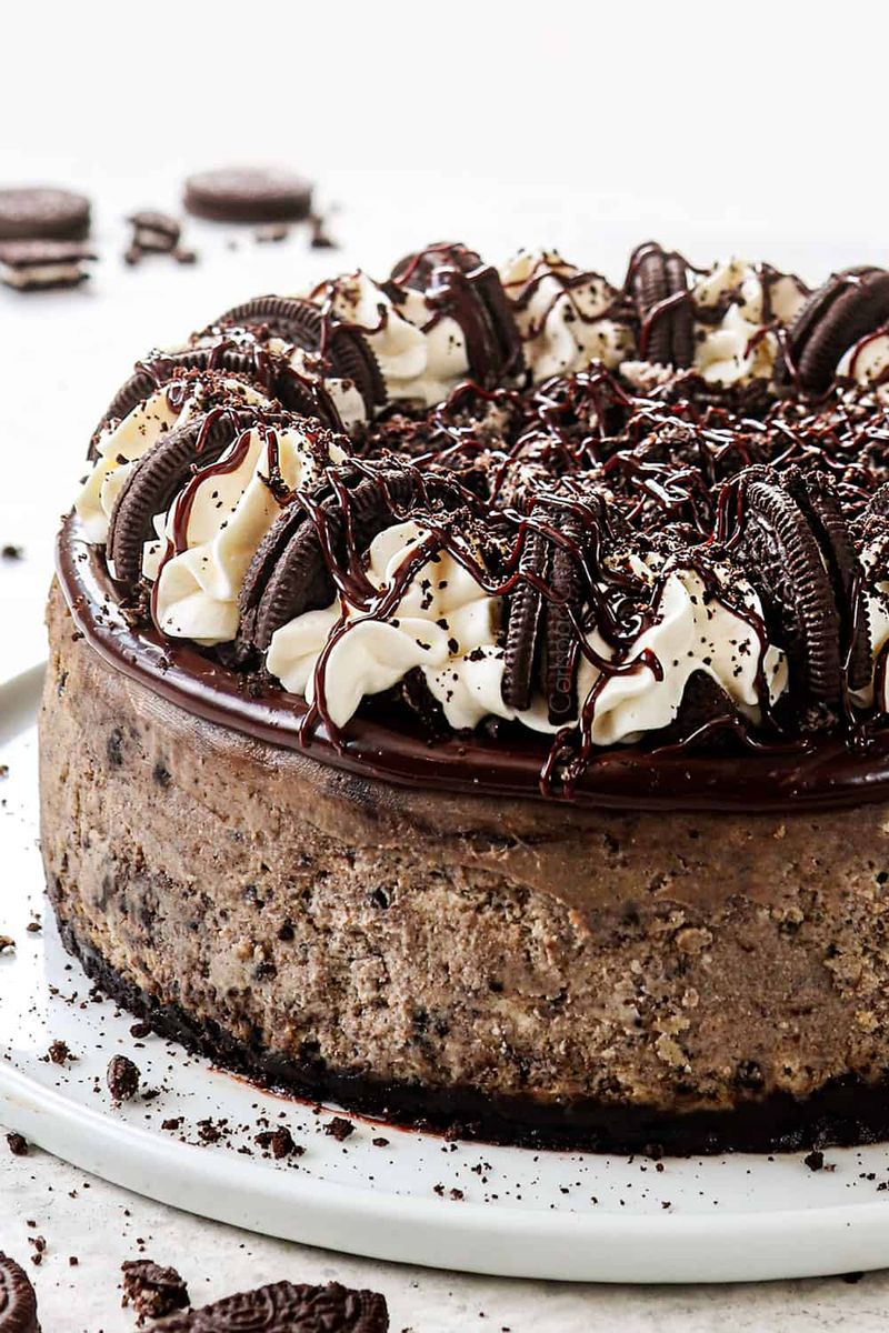 Oreo Cookie Cheesecake with Whipped Cream