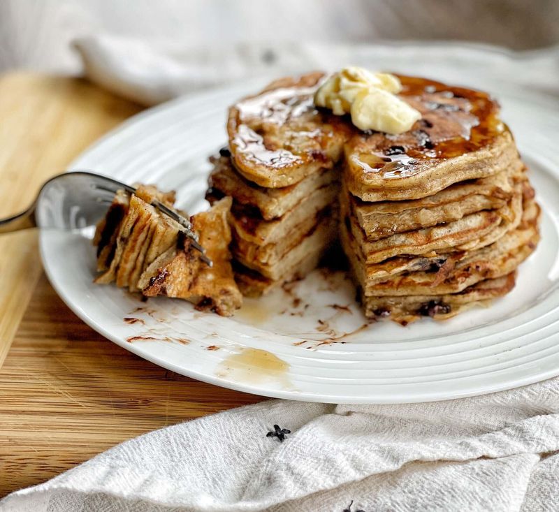 Dark Chocolate Banana Mini Pancakes