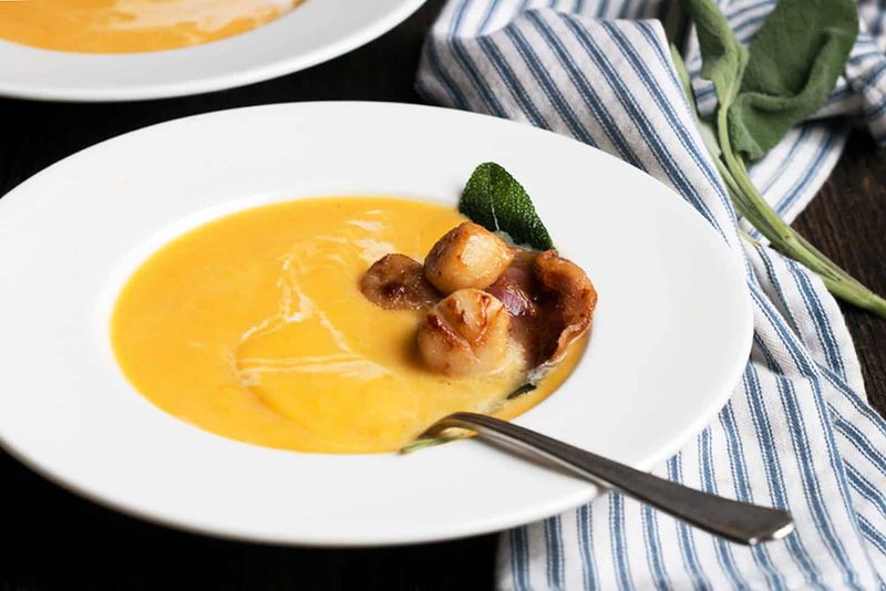 Scallop and Butternut Squash Bisque