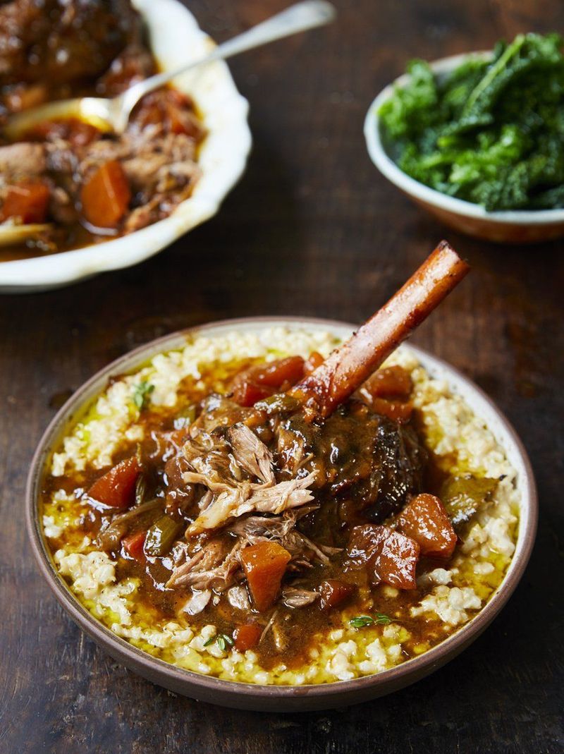 Slow-Cooked Lamb Shank with Barley