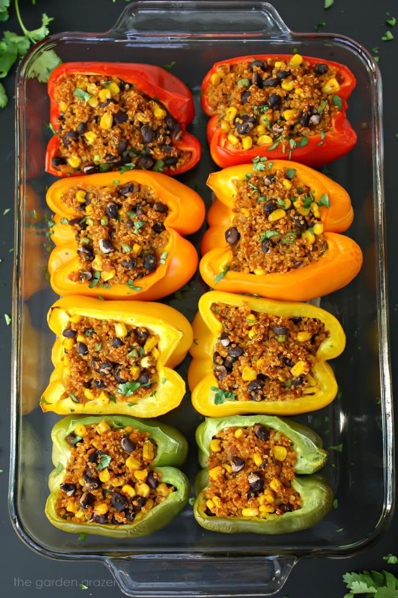 Stuffed Bell Peppers with Quinoa and Corn